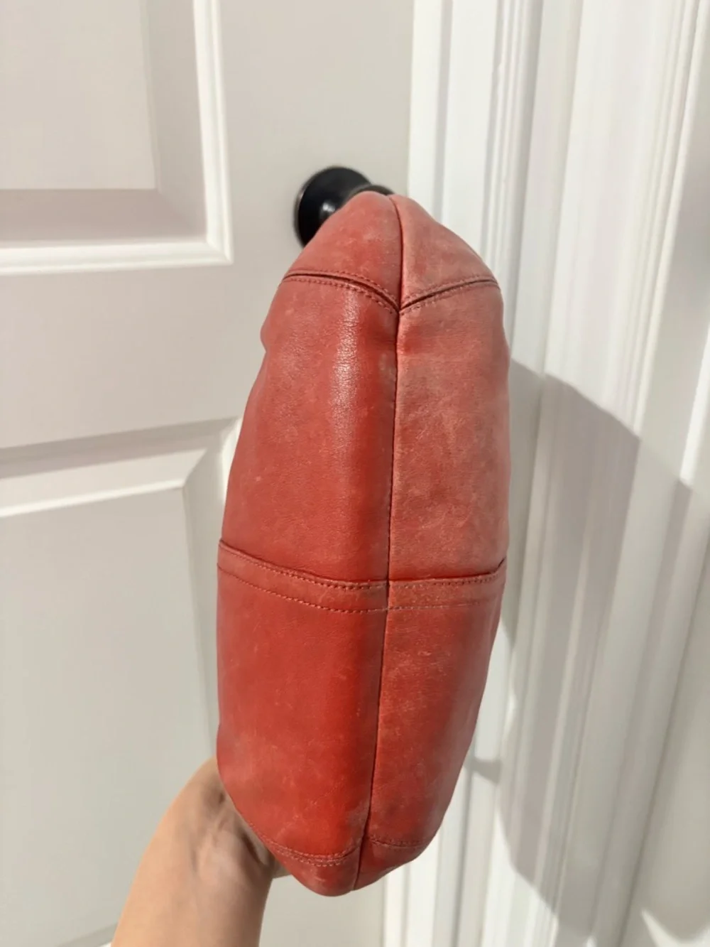 Vintage Coach Ergo 9219 Red Leather Hobo Shoulder Bag Y2K Slouchy Cowhide Purse - Picture 8 of 11